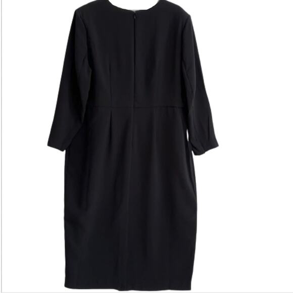 Sergio Hudson X Target Dress Black Strong Shoulder Long Sleeve Midi Plus Size 2X - Picture 8 of 13